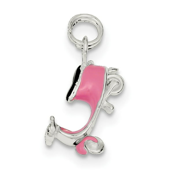 Set of 5 Charm for Jewelry Making Pink Umbrella Charm Silver Enamel Charms Silver Keychain Hardware